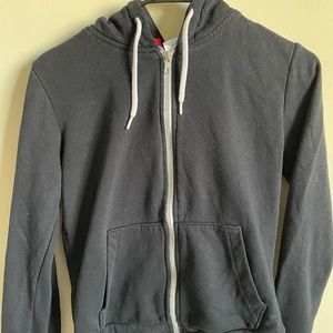 Basic black zip up hoodie